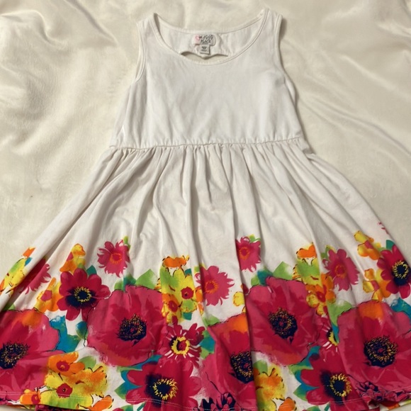 EUC 3 for 1 children’s place Girls 7/8 skater dresses white floral, coral, blue - Picture 3 of 14
